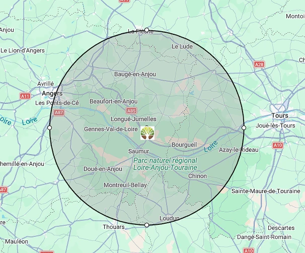Zone d'intervention de Perru élagage 